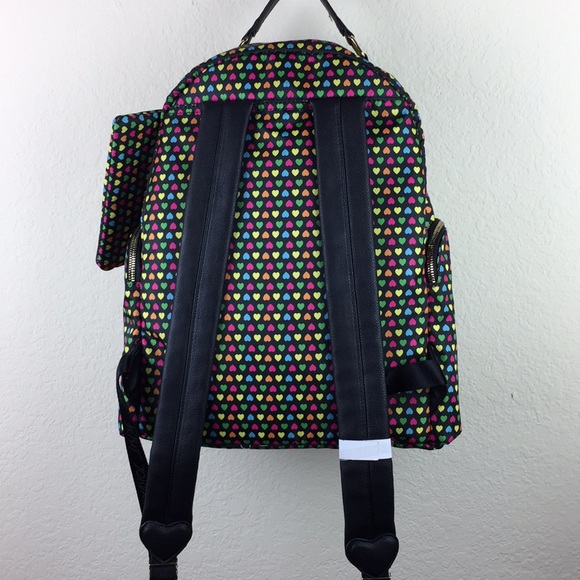 Betsy Johnson Rainbow Hearts Big Backpack - Picture 6 of 8